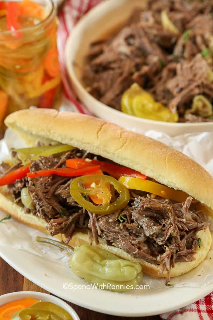 crockpot italian beef sandwiches